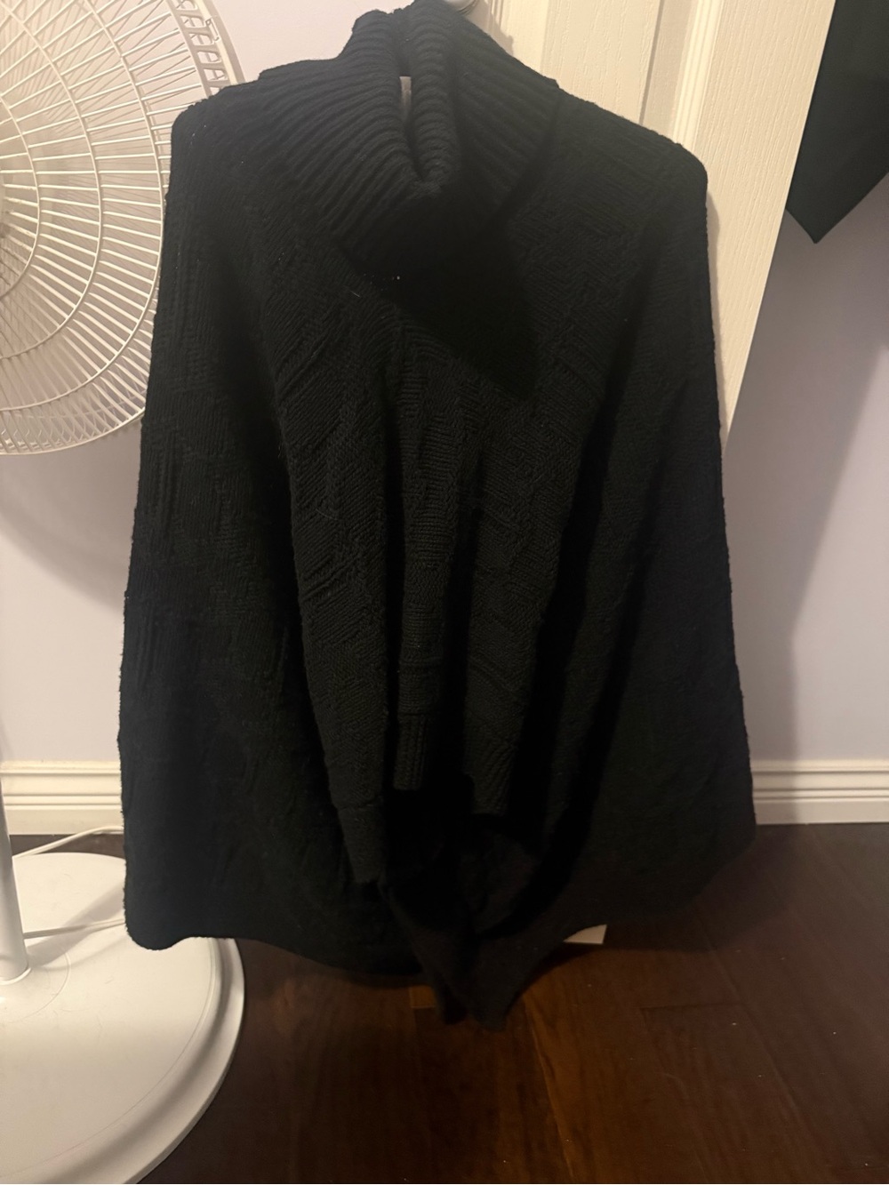 Coach Black Turtleneck Knit Poncho Sweater